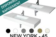 HÃ¥ndvask bordplade, 100 x 50 cm, nedhÃ¦ngt eller indbygget - NEW YORK 45