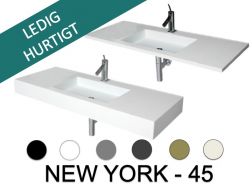 HÃ¥ndvask bordplade, 100 x 50 cm, nedhÃ¦ngt eller indbygget - NEW YORK 45