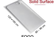 Receveur douche, bonde angle droit, résine Solid Surface - FOGO