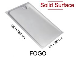 Douchebak, haakse afvoer, Solid Surface hars - FOGO