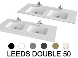 Dubbel wastafelblad, 120 x 46 cm, hangend of inbouw - LEEDS DOUBLE 50