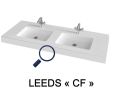 Plan vasque double, 120 x 46 cm, suspendu ou encastr - LEEDS DOUBLE 50