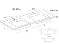 Plan vasque double, 120 x 46 cm, suspendu ou encastr - LEEDS DOUBLE 50