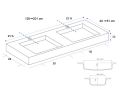 Plan vasque double, 120 x 46 cm, suspendu ou encastr - LEEDS DOUBLE 50