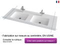 Plan vasque double, 120 x 46 cm, suspendu ou encastr - LEEDS DOUBLE 50