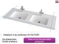 Dubbel wastafelblad, 120 x 46 cm, hangend of inbouw - LEEDS DOUBLE 50