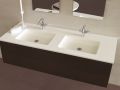 Plan vasque double, 120 x 46 cm, suspendu ou encastr - LEEDS DOUBLE 50