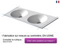 Plan vasque, double bassin rond, 100 x 40 cm, suspendu ou  poser - LEEDS DOUBLE  30