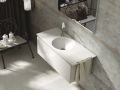 Plan vasque, double bassin rond, 100 x 40 cm, suspendu ou  poser - LEEDS DOUBLE  30