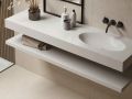 Plan vasque, bassin oval, 120 x 46 cm, suspendu ou  poser - LEEDS DOUBLE OVAL