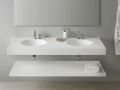 Wastafelblad, ovale wastafel, 120 x 46 cm, hangend of vrijstaand - LEEDS DOUBLE OVAL