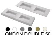 Plan double vasque caniveau, 120 x 46 cm, suspendu ou à poser - LONDON DOUBLE 50