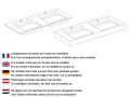 Plan double vasque caniveau, 120 x 46 cm, suspendu ou  poser - LONDON DOUBLE 50