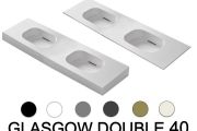 Design aanrechtblad met dubbele spoelbak, 100 x 46 cm - GLASGOW DOUBLE 40