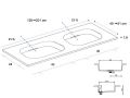 Plan double vasque Design, 100 x 46 cm - GLASGOW DOUBLE 40