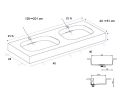Plan double vasque Design, 100 x 46 cm - GLASGOW DOUBLE 40
