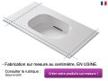 Plan double vasque Design, 140 x 46 cm - GLASGOW DOUBLE 60