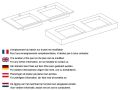 Plan double vasque Design, 140 x 46 cm - GLASGOW DOUBLE 60