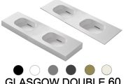 Design bordplade med dobbelt hÃ¥ndvask, 140 x 46 cm - GLASGOW DOUBLE 60