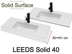 Plan vasque, résine Solid-Surface - LEEDS SOLID 40 MINI