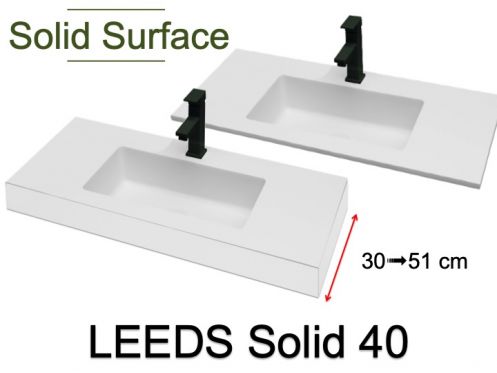 Plan vasque, rsine Solid-Surface - LEEDS SOLID 40 MINI