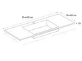Plan vasque,  60 x 46 cm, suspendu ou  poser - ARCHITEC