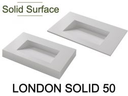 Plan vasque caniveau, résine Solid-Surface - LONDON SOLID 50