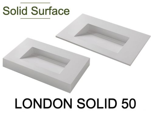 Plan vasque caniveau, rsine Solid-Surface - LONDON SOLID 50