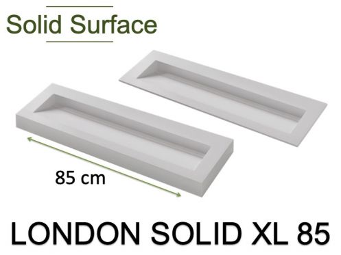 Plan vasque caniveau, rsine Solid-Surface - LONDON SOLID XL85