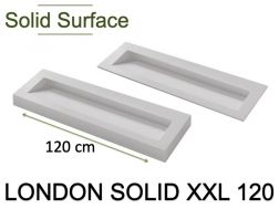 Plan vasque caniveau, résine Solid-Surface - LONDON SOLID XXL120