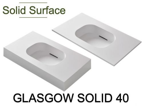 Wastafelblad, Solid-Surface hars - GLASGOW SOLID 40