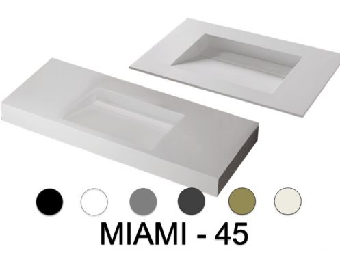 Niecka rynnowa 100 x 50 cm, podwieszana lub zabudowana - MIAMI 45