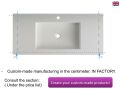 Washbasin counter, 100 x 50 cm, suspended or built-in - BOSTON 45