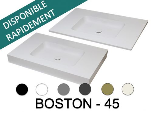 Plan vasque, 100 x 50 cm, suspendue ou  encastrer - BOSTON 45
