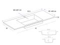 Washbasin counter, 100 x 50 cm, suspended or built-in - BOSTON 45