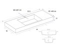 Washbasin counter, 100 x 50 cm, suspended or built-in - BOSTON 45