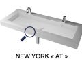 Plan vasque, 100 x 50 cm, suspendue ou  encastrer - NEW YORK 90