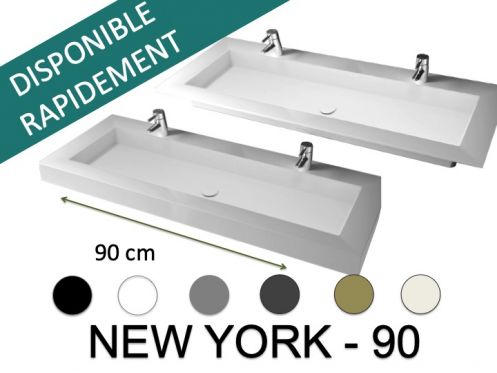 Plan vasque, 100 x 50 cm, suspendue ou  encastrer - NEW YORK 90