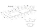 Plan vasque, 100 x 50 cm, suspendue ou  encastrer - NEW YORK 90