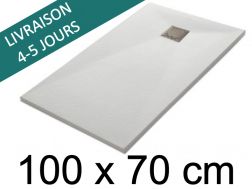 100x70 cm - Receveurs de douche, résine Acrystone® - VULCANO Blanc