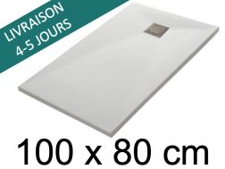 100x80 cm - Receveurs de douche, résine Acrystone® - VULCANO Blanc