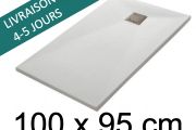 100x95 cm - Receveurs de douche, résine Acrystone® - VULCANO Blanc