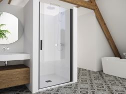 Drzwi prysznicowe uchylne/obrotowe - LYON BLACK