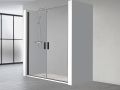 Double portes de douche, battantes / pivotantes - LILLE noir