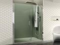 Porte de douche battante, avec un fixe de 35 cm, en alignement - LYON 205