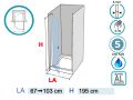 Shower door, 80 cm, hinged / pivoting - LYON