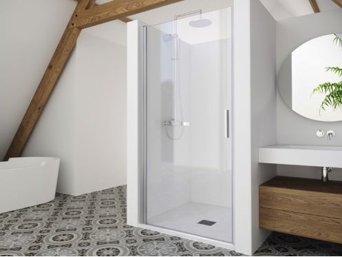 Drzwi prysznicowe 90 cm, uchylne/obrotowe - LYON