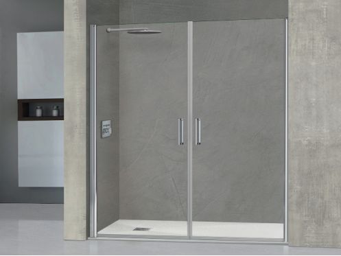 Double shower doors, 90 cm, hinged / pivoting - LILLE
