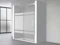 Doucheschuifdeur, 180 cm, met halfondoorzichtig glas - NANTES 310 BOLD PLUS