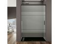 Black sliding shower screen, 100 cm, semi-opaque screen printing - NANTES 310 BLACK